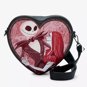Loungefly The Nightmare Before Christmas Jack & Sally Heart Figural Crossbody